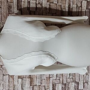 Molly Bracken Cardigan White Ribbed Open Front Cardigan Brand New